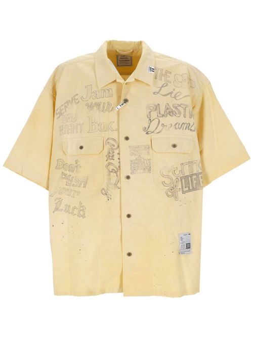 Graphic-print short-sleeved cotton shirt Mihara Yasuhiro | J10SH071YELLOW